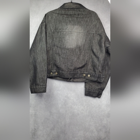 Like Love " Sew in love" Black Cropped Denim‎ Jacket Cotton Size XL - Picture 5 of 8